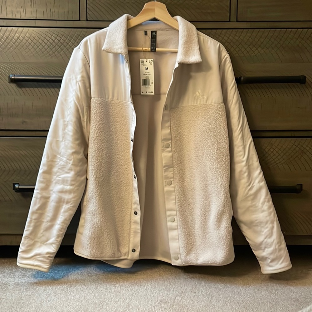 NWT Adidas Jacket Coat Sherpa Boucle Rain